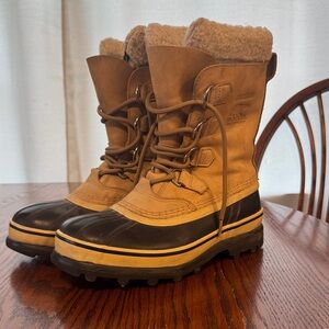 Sorel Tan and Black Insulated Boots
